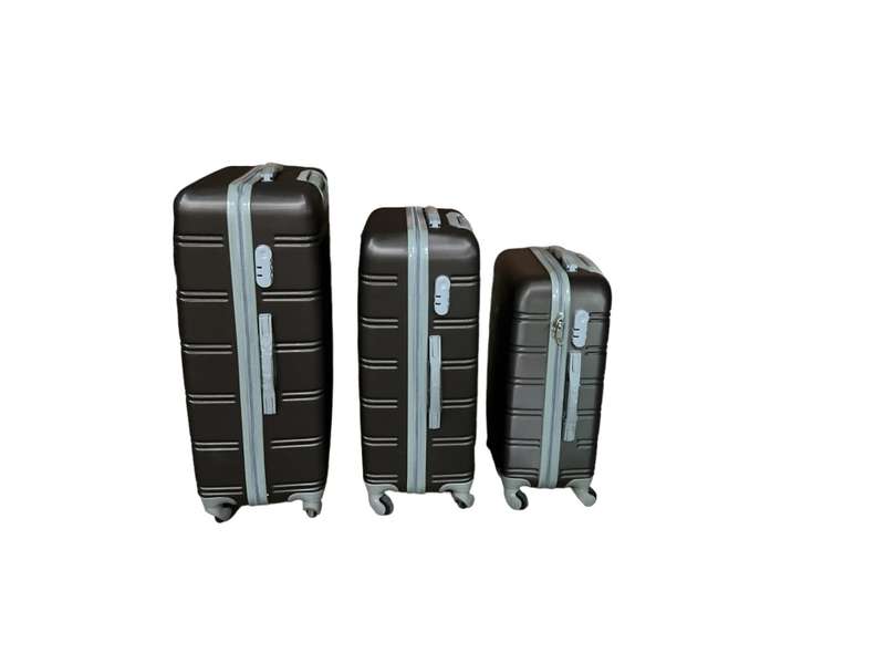 3 Piece Hard Outer Shell Premium Lightweight Luggage Set - Dark Brown