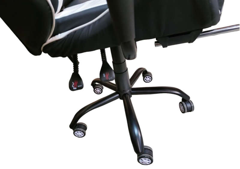REX M Big Size High Back Reclinable Gaming Chair with Footrest and Arm Rest - White Brand New