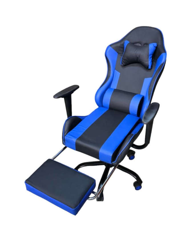 REX M Big Size High Back Reclinable Gaming Chair with Footrest and Arm Rest - Blue