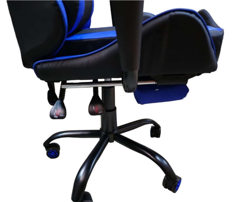 REX M Big Size High Back Reclinable Gaming Chair with Footrest and Arm Rest - Blue