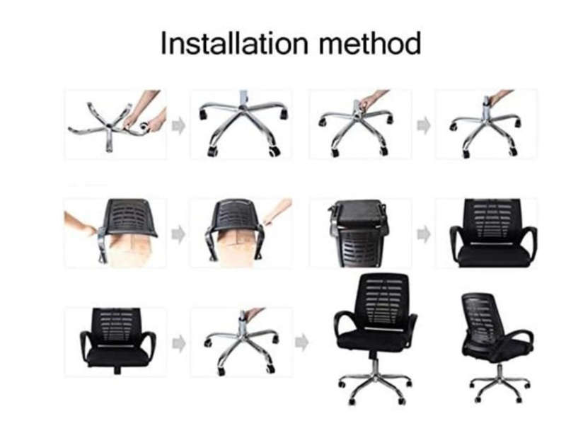 Ergonomic Back Mesh Office Chair with Adjustable height Steel Base Extra Thick Cushion - NEW