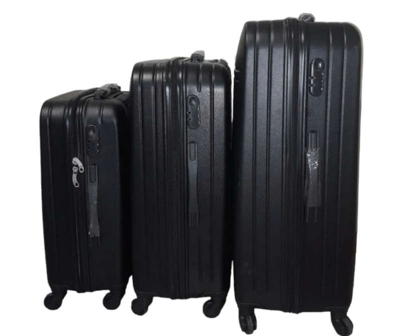 3 Piece Hard Outer Shell Premium Lightweight Luggage Set - Dark Brown - Demo - Read Description