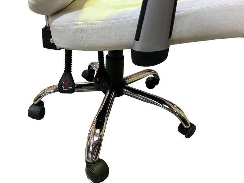 White Office Chair - Shubs Reclining Office Chair with Head and Arm rests Display Unit
