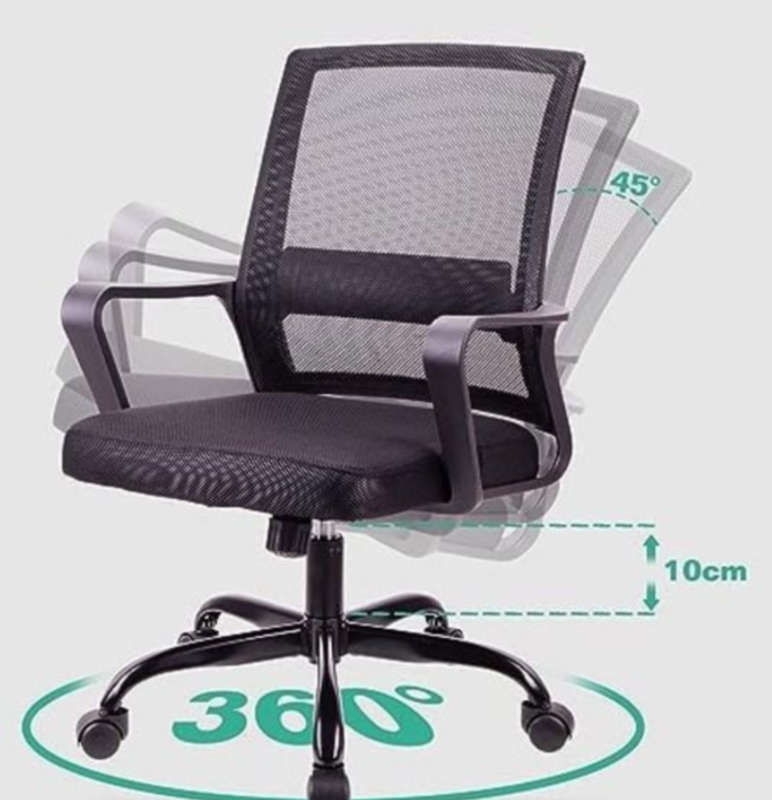 Ergonomic Office Chair with Steel Base and Thick Foam Seat Padding - Display Unit Read Description