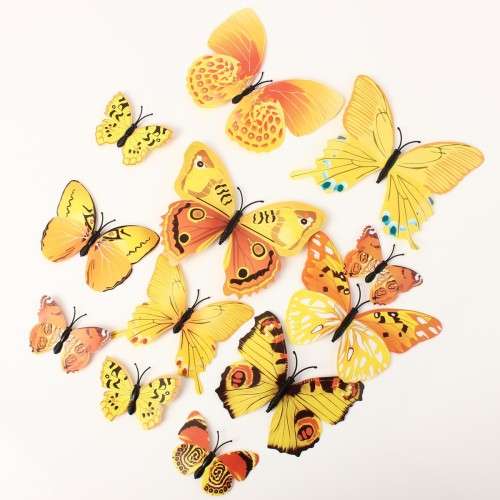 6x PVC 3d Butterfly wall stickers