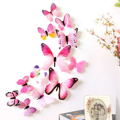 12x 3d pvc Butterfly Decoration