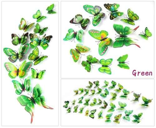 6x 3d DOUBLE Butterfly wall stickers