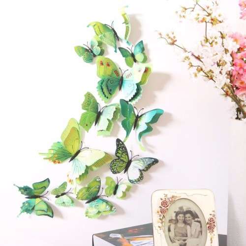 6x 3d DOUBLE Butterfly wall stickers
