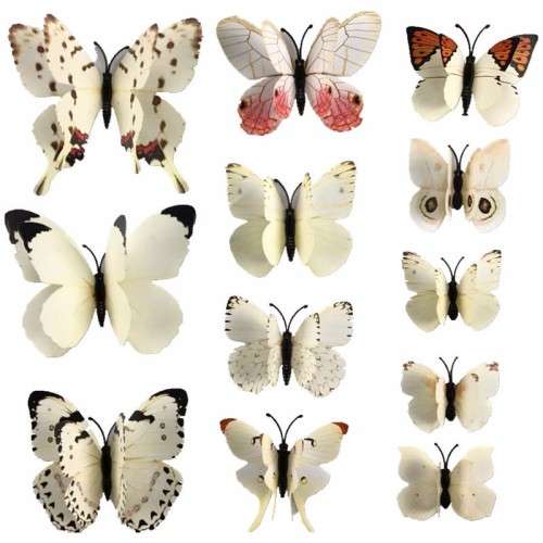 6x 3d DOUBLE Butterfly wall stickers
