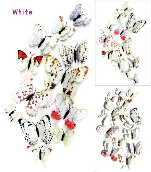 6x 3d DOUBLE Butterfly wall stickers
