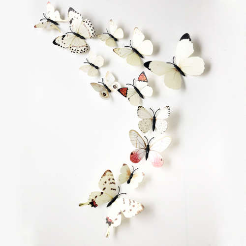 6x PVC 3d Butterfly wall stickers