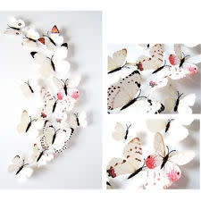 6x PVC 3d Butterfly wall stickers