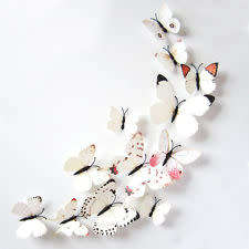 6x PVC 3d Butterfly wall stickers