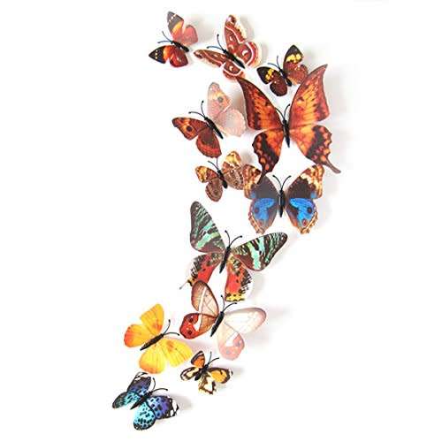 6x PVC 3d Butterfly wall stickers