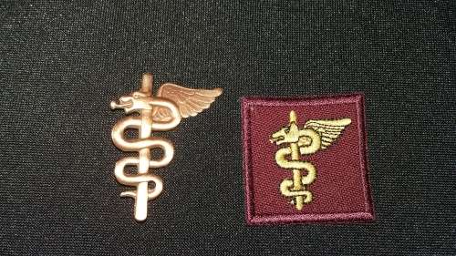 SA Medical Services Bronze Operational Medical Orderly's breast badge and Cloth Breast badge