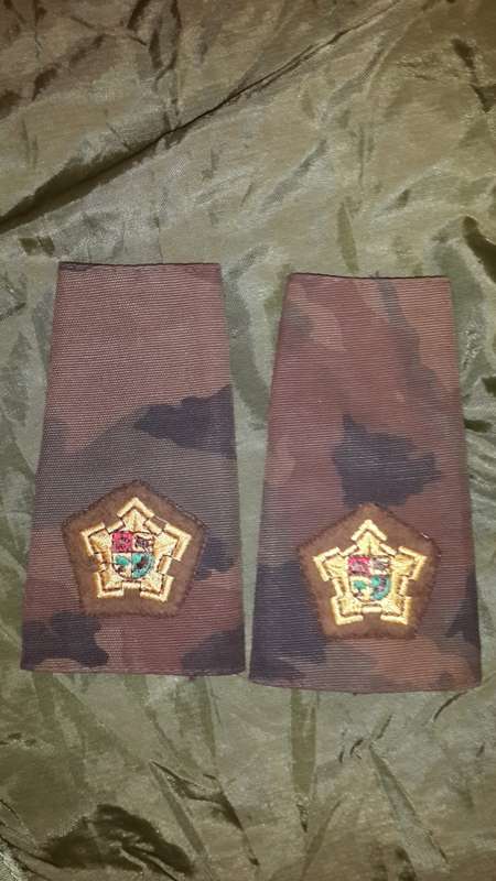 South African Railway Police Task Force camo slip on  Major rank   epaulette pair