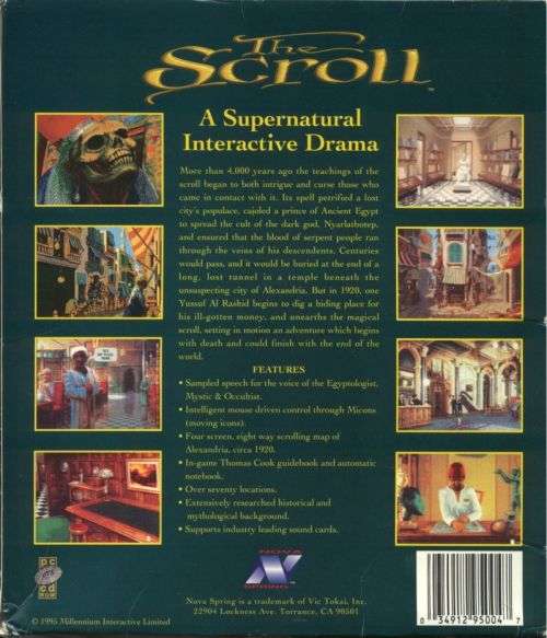 The Scroll  (aka Daughter of the Serpent) Big Box adventure game (pc cd)