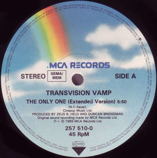 Transvision Vamp - The Only One 12` maxi single