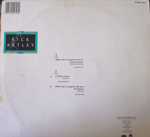Rick Astley - Take Me To Your Heart 12` Maxi Single