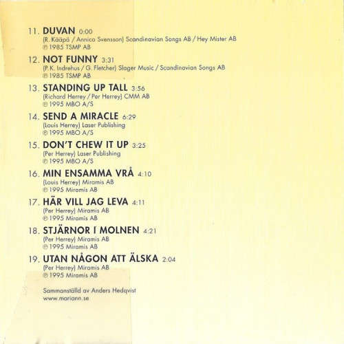 Herreys - the Greatest Hits CD (Swedish release on Rhino)