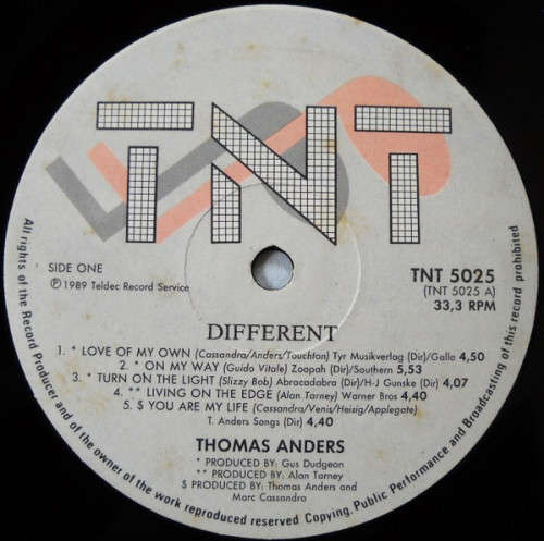 Thomas Anders - Different LP (Modern Talking)
