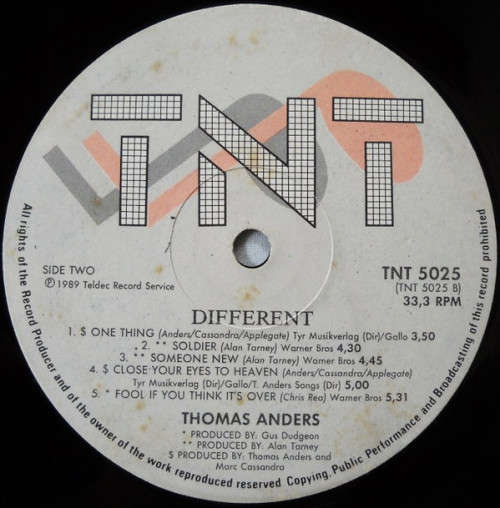 Thomas Anders - Different LP (Modern Talking)