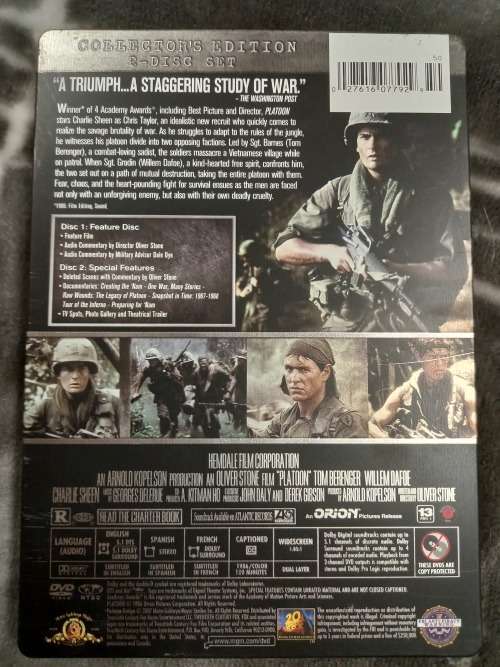 Platoon 2-disc Steelbook collector`s edition DVD