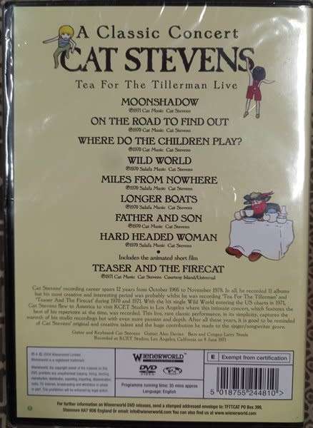 Cat Stevens - Tea for the Tillerman Live DVD