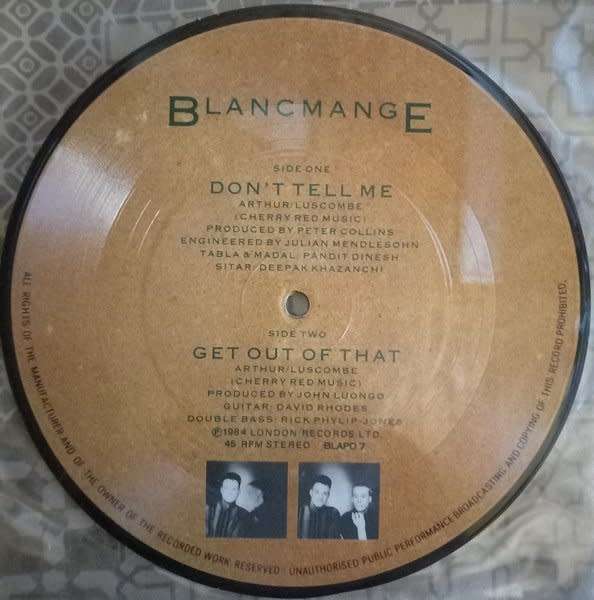 Blancmange - Don`t Tell Me 7` Picture Disc
