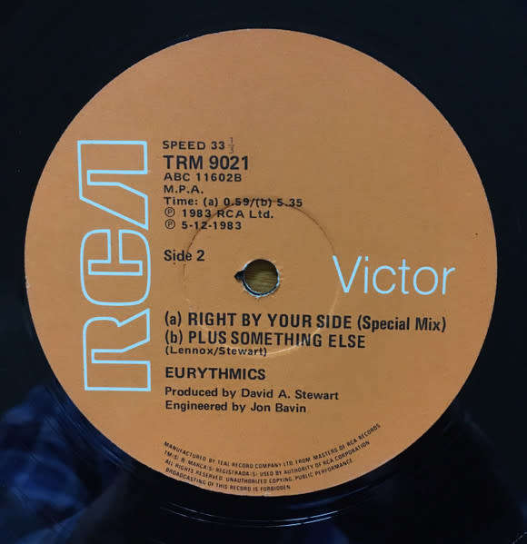 Eurythmics - Right By Your Side 12` maxi single