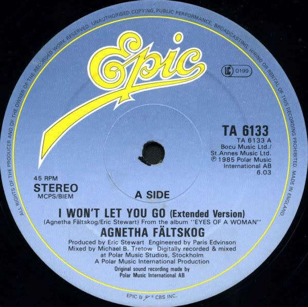 Agnetha Faltskog - I Won`t Let You Go 12` maxi single (ABBA)