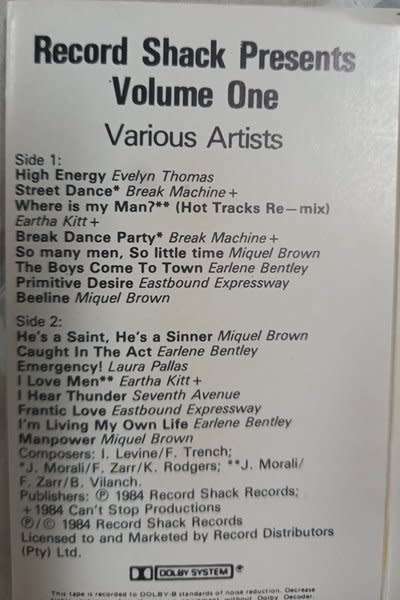 Record Shack Presents Volume One - Various Artists (cassette)
