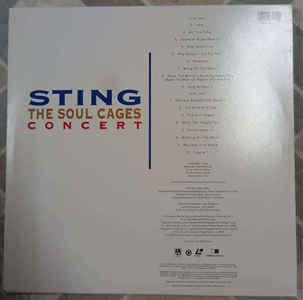 Sting - The Soul Cages Concert LASERDISC