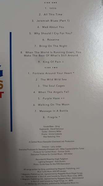 Sting - The Soul Cages Concert LASERDISC