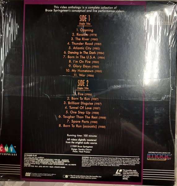 Bruce Springsteen - Video Anthology 1978 to 1988 LASERDISC