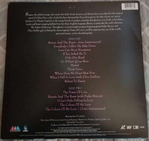 Celine Dion - The Colour of my Love concert LASERDISC
