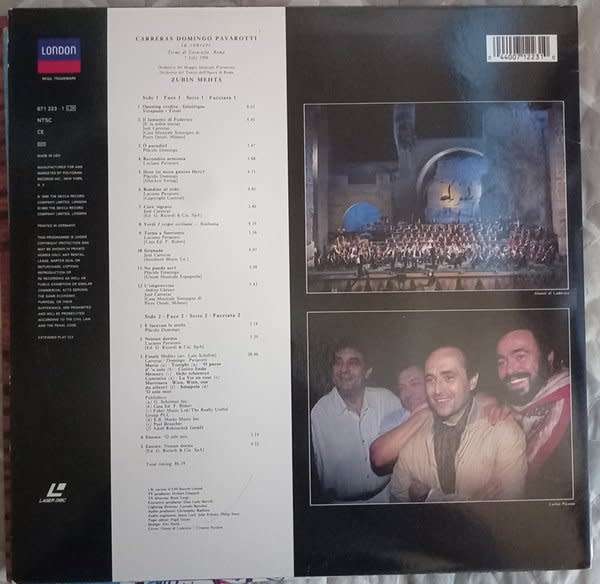 Carreras Domingo Pavarotti - In Concert (Mehta) LASERDISC