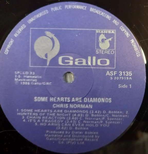 Chris Norman - Some Hearts Are Diamonds LP (Dieter Bohlen / Modern Talking)