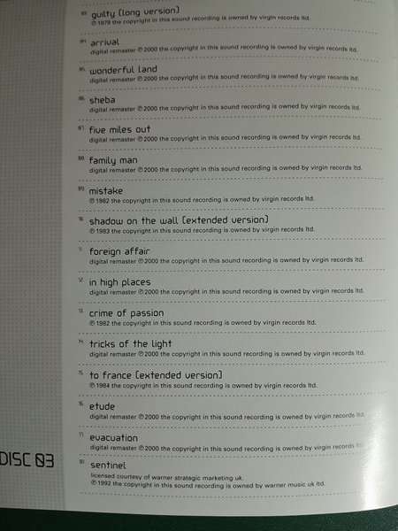 Mike Oldfield - The Platinum Collection 3CD set