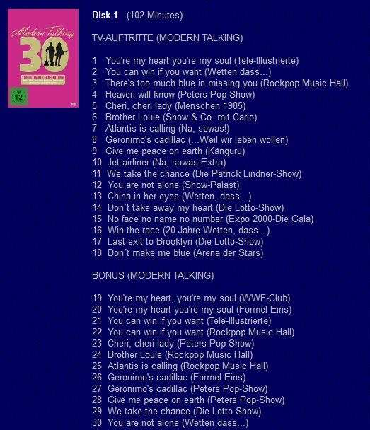 Modern Talking - Ultimate Fan Edition 3DVD box (Blue System, Thomas Anders)