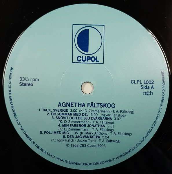 Agnetha Faltskog - Agnetha Faltskog (1st solo album) LP (ABBA)