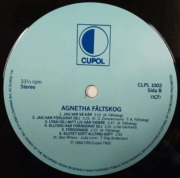 Agnetha Faltskog - Agnetha Faltskog (1st solo album) LP (ABBA)