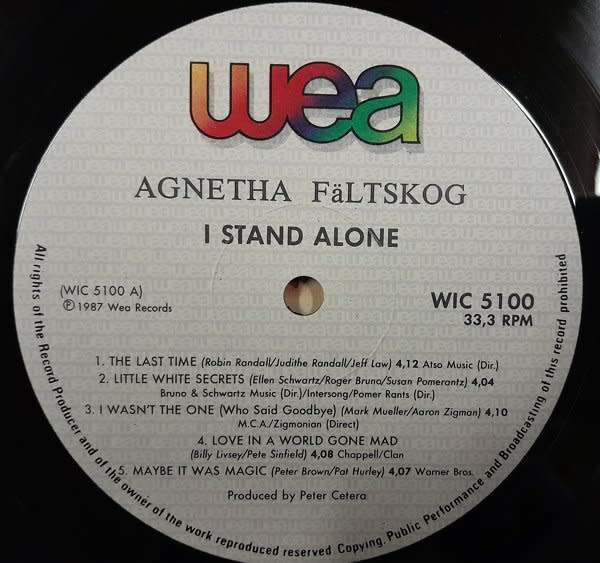 Agnetha Faltskog - I Stand Alone LP (ABBA)