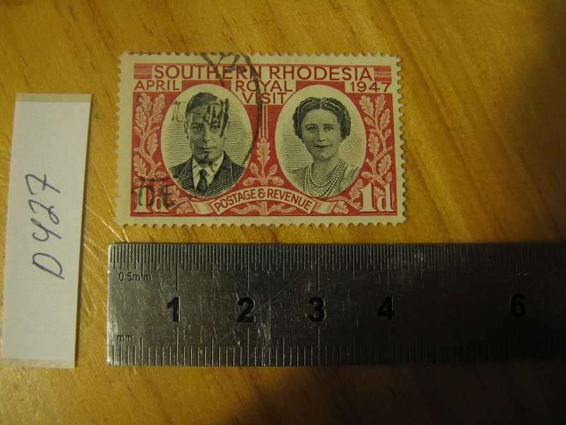 SOUTHERN RHODESIA KGVI 1d ROYAL VISIT.