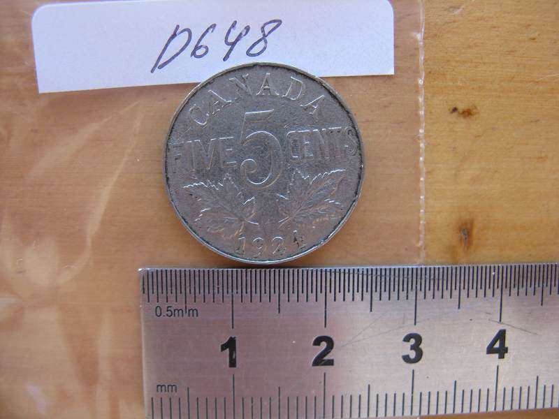 CANADA 1924 5 CENTS.