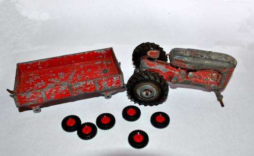 Massey Harris Diecast Tractor & Trailer - See Description