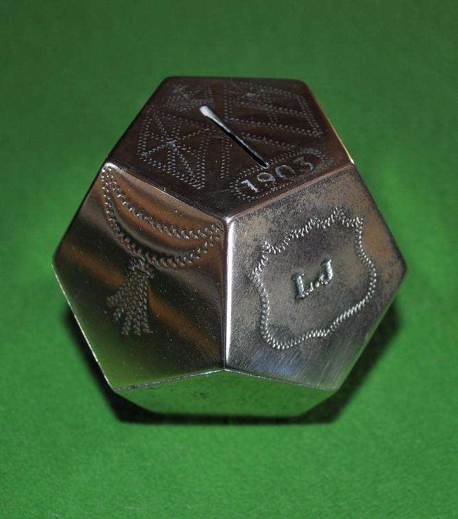 A Brass Dodecahedron Money Box - Trench Art