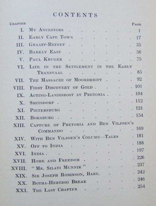 Correspondence and Memoirs of Merriman and Munnik - Boer War Contents
