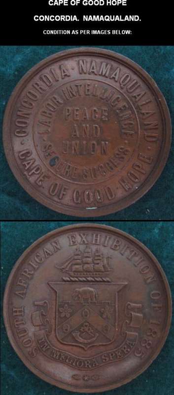 VERY RARE 1895 CAPE OF GOOD HOPE MEDALLION