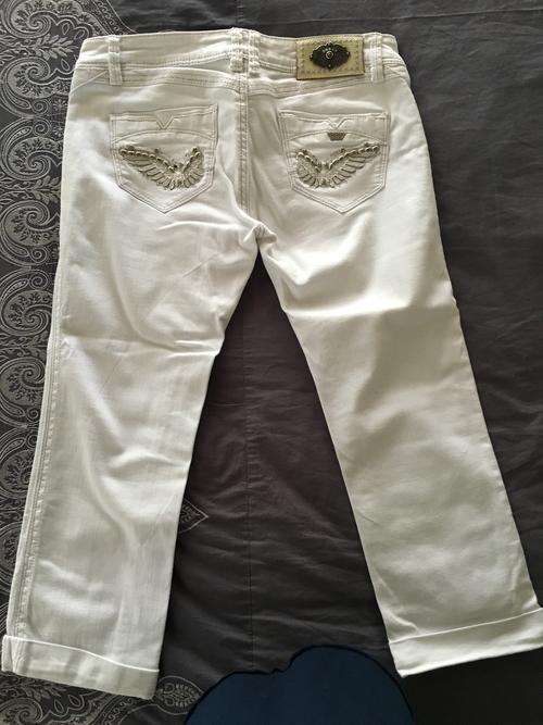 White 3/4 Sissy boy jeans, size 12